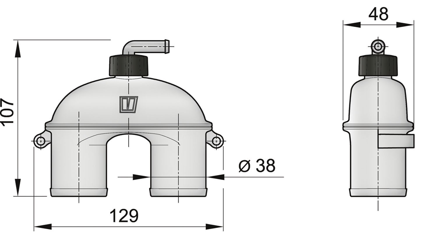 VETUS Beluchter met 38 mm slang