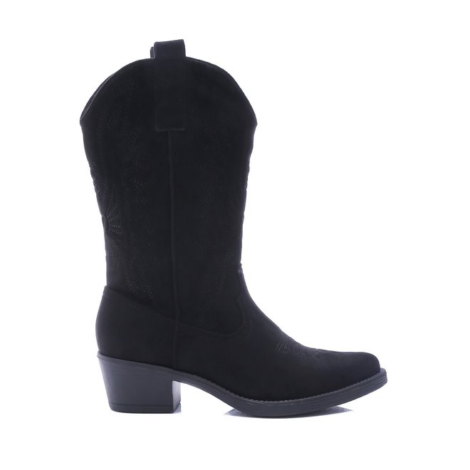 Cowboystiefel aus schwarzem Wildleder