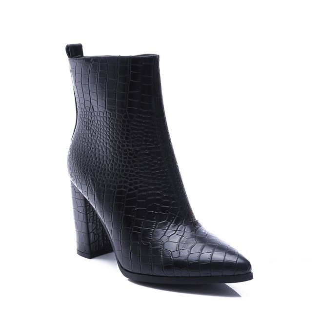 Stiefeletten Schwarzes Krokoleder