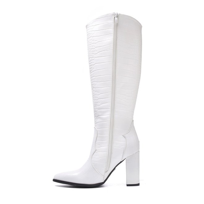 Stiefel Croco Weiß