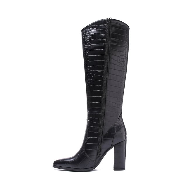 Stiefel Kroko Schwarz