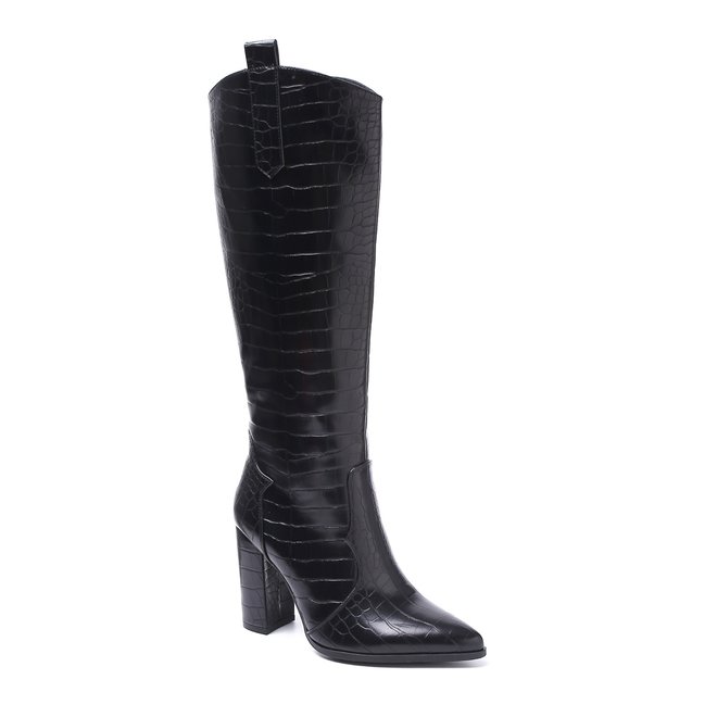 Stiefel Kroko Schwarz