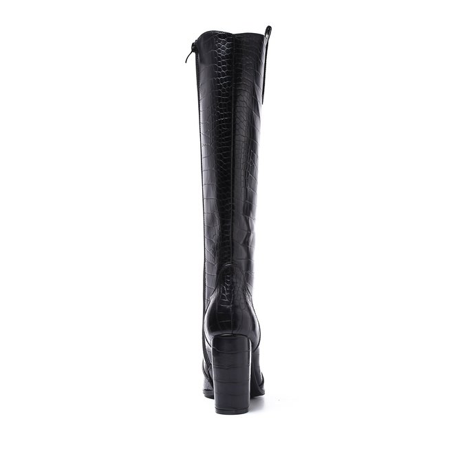 Stiefel Kroko Schwarz