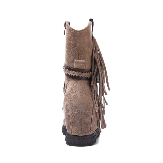 Bohemian boots Franjes Taupe Khaki