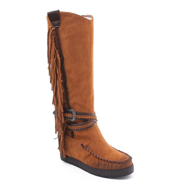 Bohemian boots hoog Franjes Camel