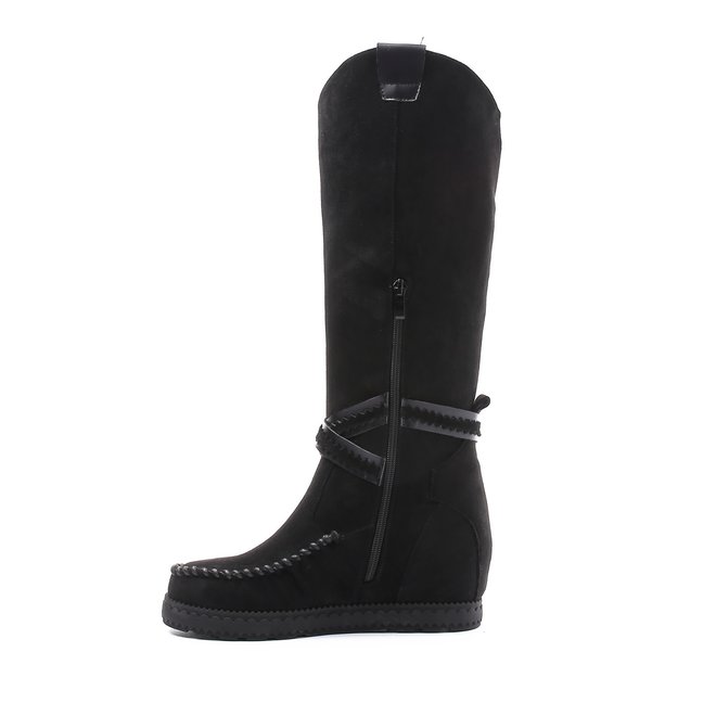 Bohemian boots hoog Franjes Zwart