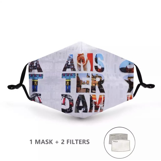 Mondkapje met 2 filters - Amsterdam