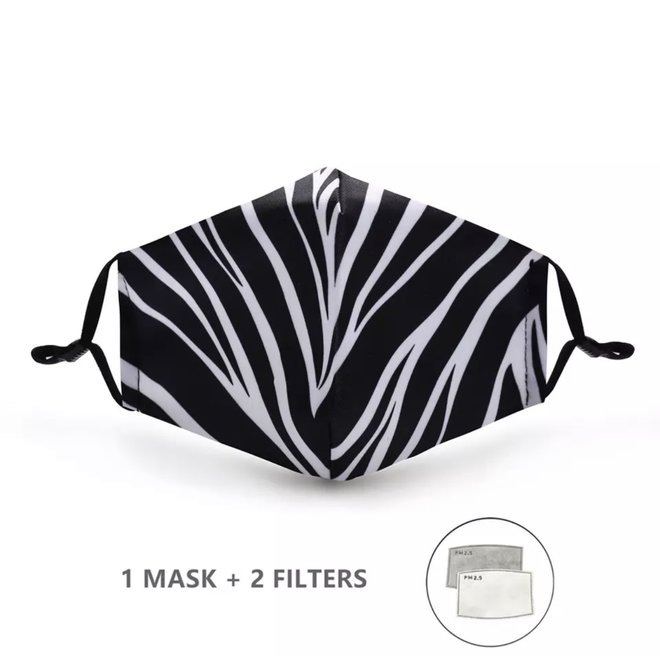 Mondkapje met 2 filters - Zebra