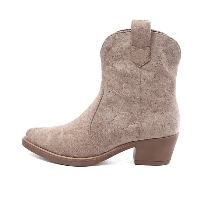 Cowboylaarzen Taupe Khaki Suedine Kort