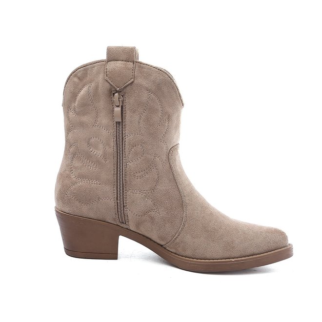 Cowboylaarzen Taupe Khaki Suedine Kort