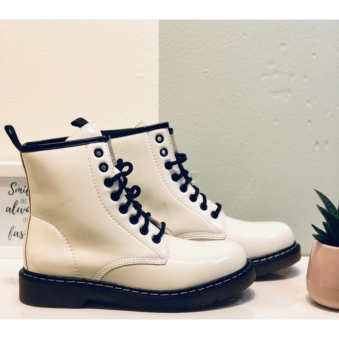 Veterboots uni wit - Kip Aloha damesmode