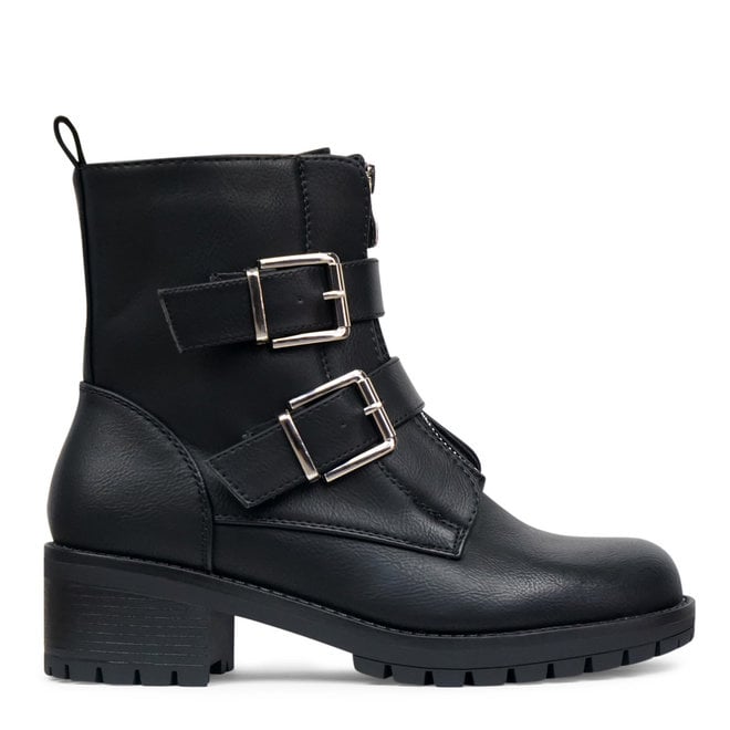 Biker boots Zwart zilveren gespen