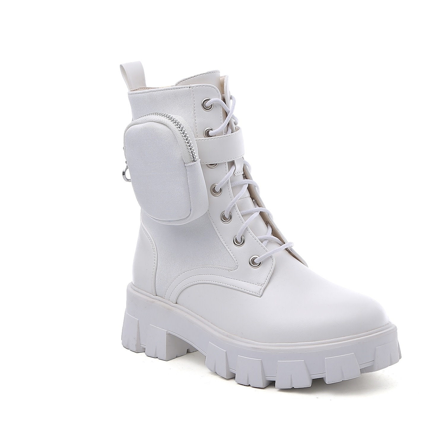 Lakleren Witte Veterboots | Taft Shoes