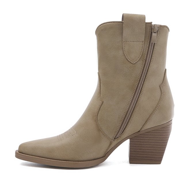 Cowboylaarzen Kort Star Taupe Khaki