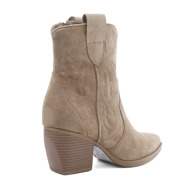 Kurze Cowboystiefel Taupe Khaki Suedine Star