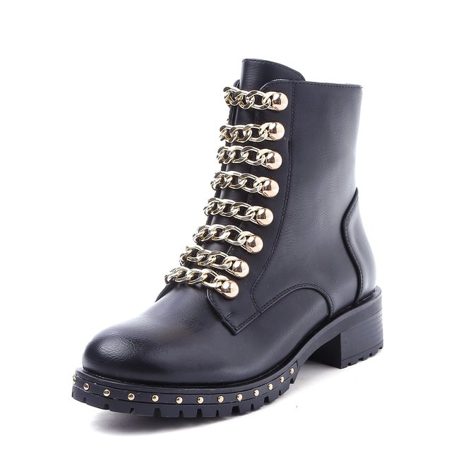 Biker boots Ketting Zwart Goud