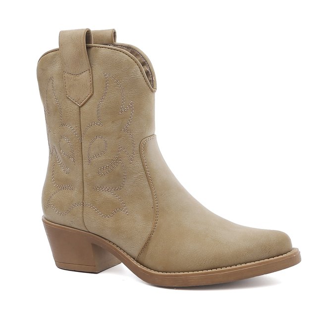 Cowboylaarzen Taupe Khaki kort