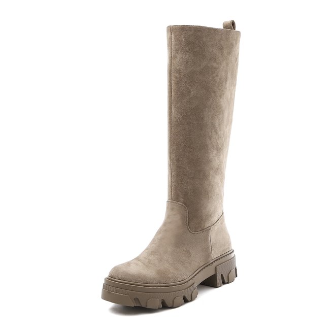 Chelsea boots Hoog Suède Taupe Khaki