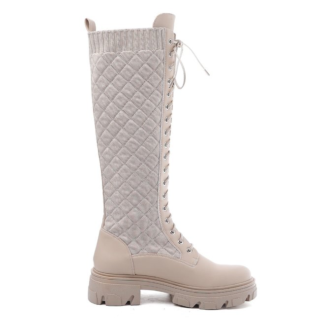 Tamaris Veterboots beige - Schoenen.nl