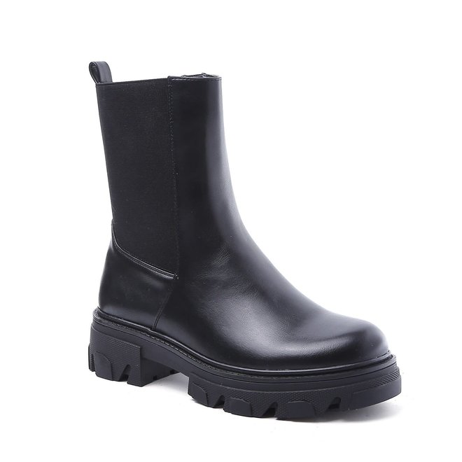 Chelsea boots Zwart plateau