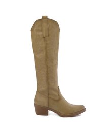 Cowboylaarzen Taupe Khaki hoog imitatieleer