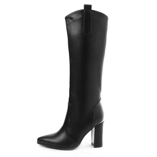 Stiefel Lederoptik Schwarz