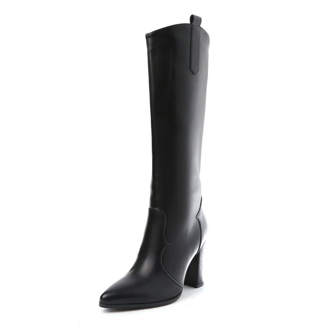 Stiefel Lederoptik Schwarz