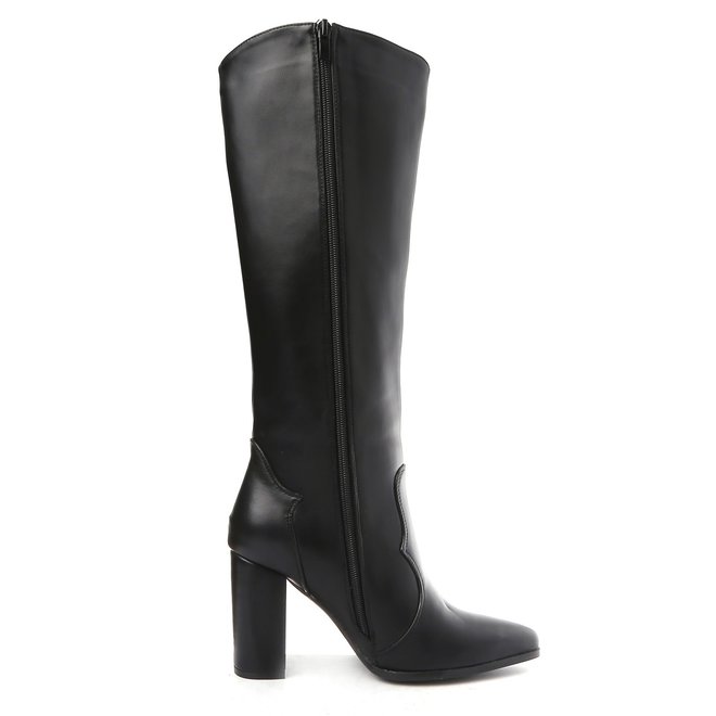 Stiefel Lederoptik Schwarz