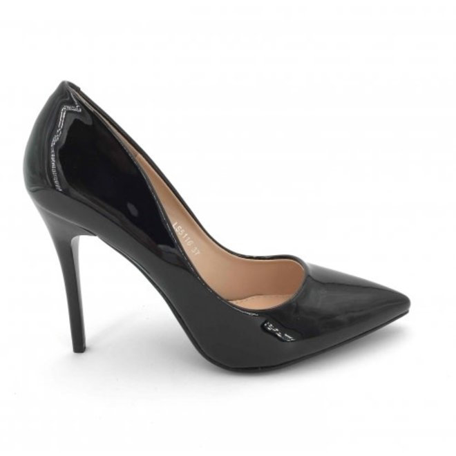 Pumps Zwart Lak Hoge Hak Smile Favorites