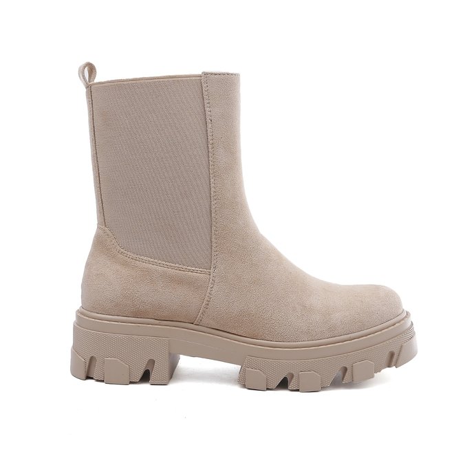 Chelsea Boots Beige suedine Plateau