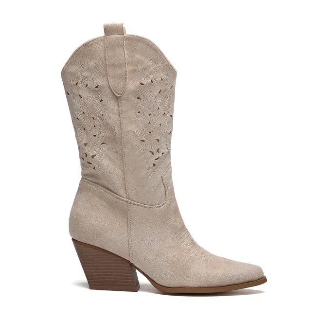 Cowboylaarzen Beige Suède Western