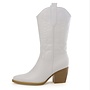 Cowboystiefel Weißer Lederlook