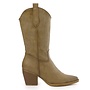 Cowboystiefel Khaki Lederoptik Nähte