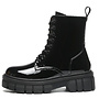 Veteranenstiefel Schwarz Lack Plateausohle