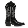 Cowboystiefel Schwarz mit weißen Nähten