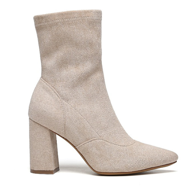 Sock Heels Beige suède