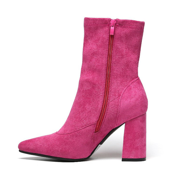 Sock Heels Fuchsia suède