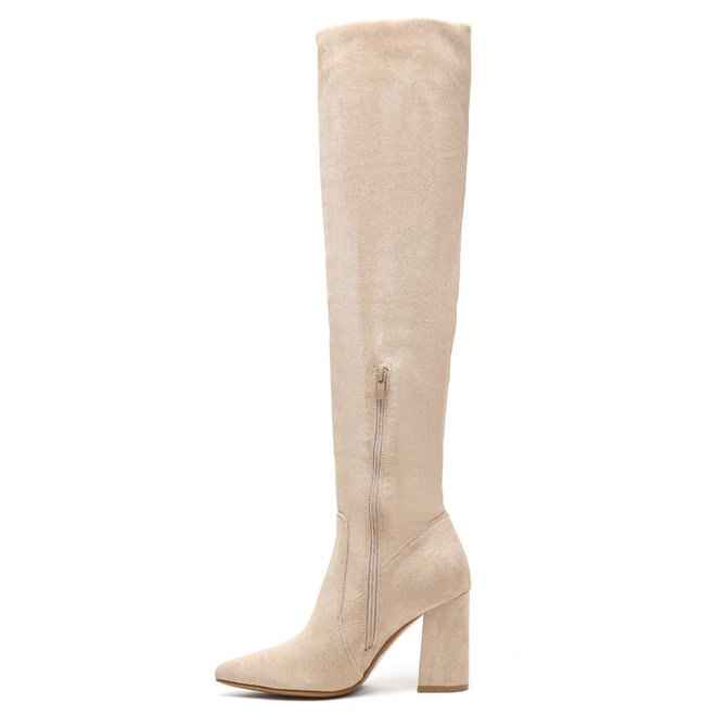 Overknee Laarzen Beige Suedine