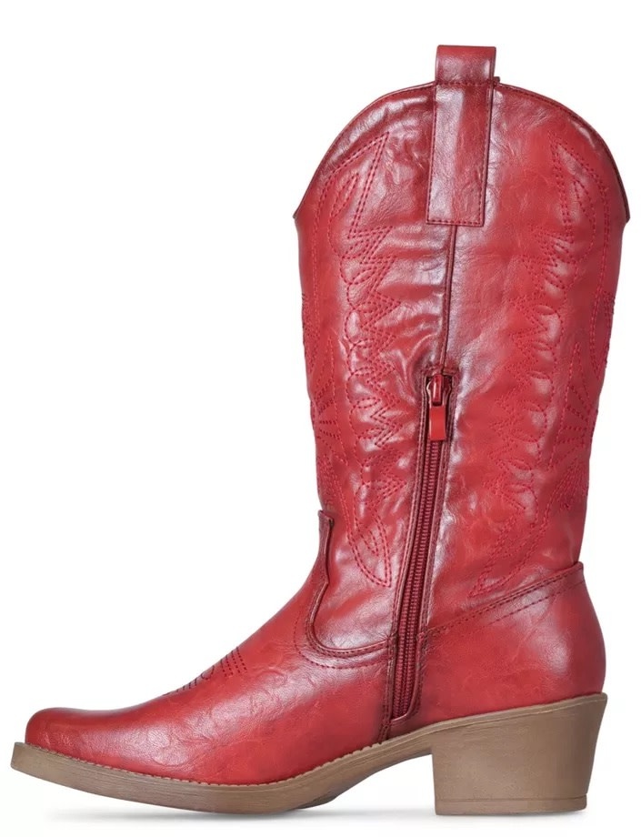 Schoenen damesschoenen Laarzen Cowboy & Westernlaarzen boot bling in rood 