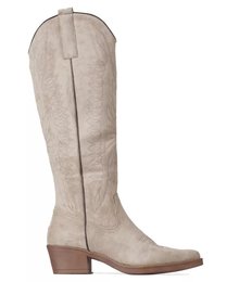 Cowboylaarzen Taupe Khaki suedine hoog