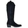 Cowboystiefel Schwarz hoch Veloursleder