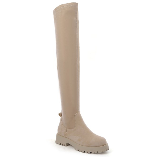 Overknee boots Beige suedine