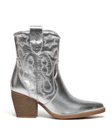 Cowboylaarzen  Zilver Kort Star