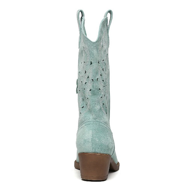 Cowboylaarzen Turquoise Suedine Western