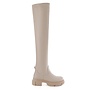 Overknee-Stiefel Plateau Beige