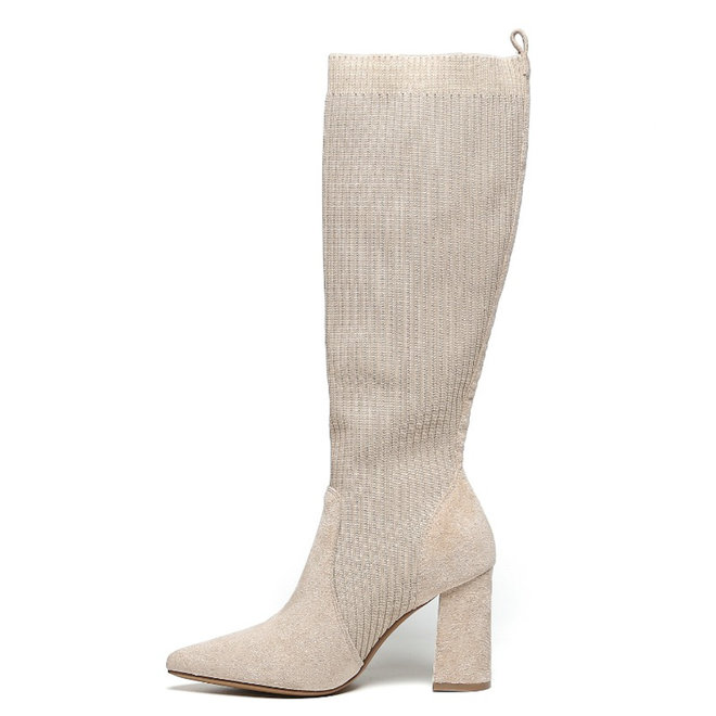 Sock Laarzen Beige Suéde