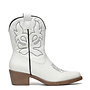 Cowboystiefel Weiß kurz schwarz genäht