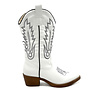 Cowboystiefel Weiß mit schwarzen Nähten