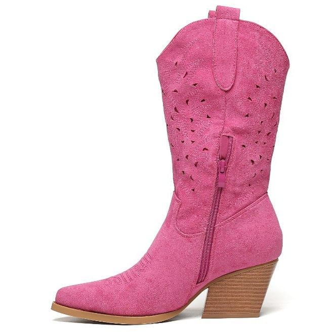 Cowboylaarzen Fuchsia Suède Western