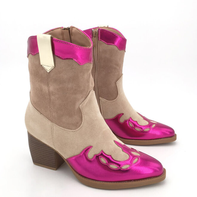 Cowboylaarzen Fuchsia Metallic Kort